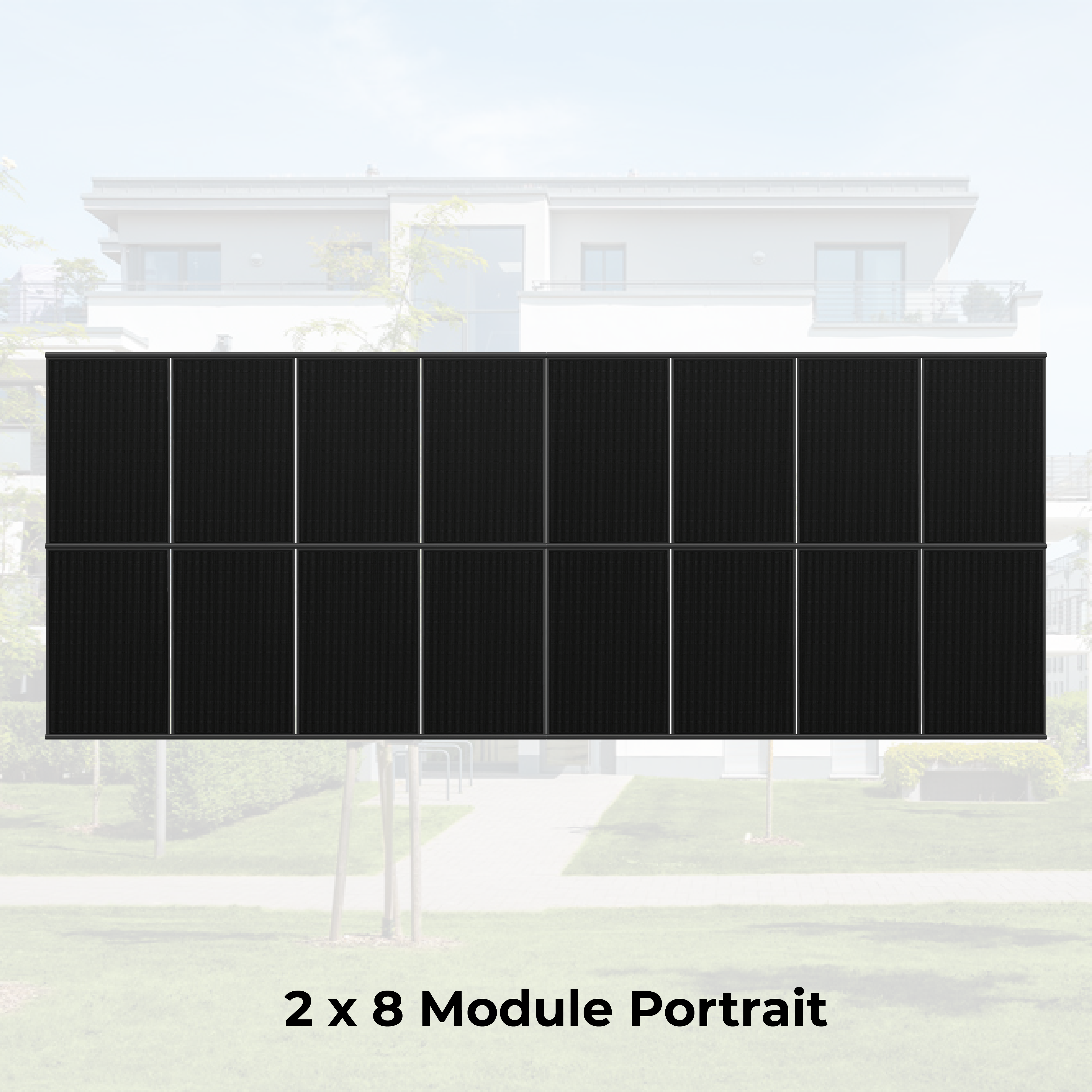 SL Rack Energywall FASSADENSYSTEM einlagig - 2 x 8 Module Portrait