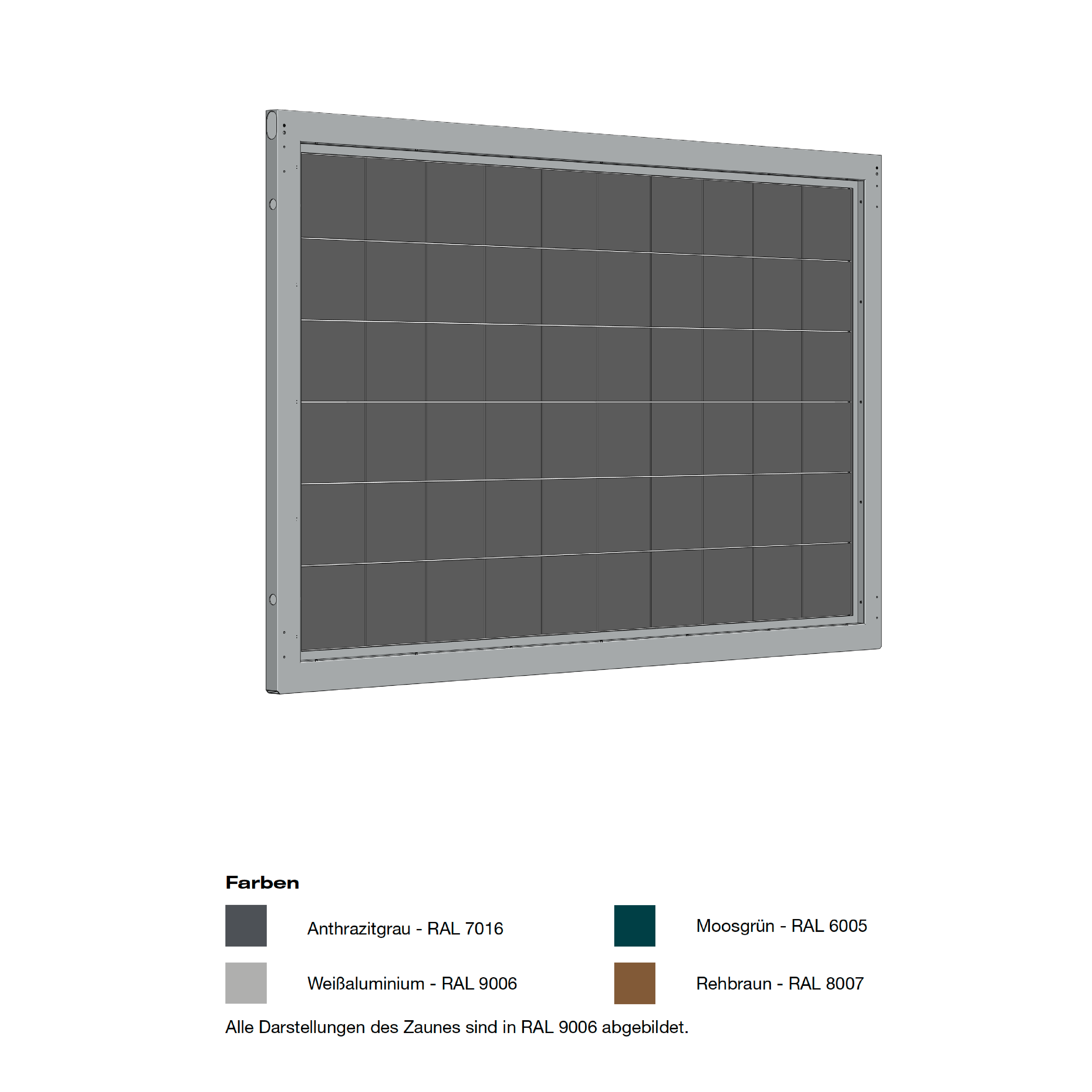 Alumero Zaunfeld inkl. 370W bifaziales PV-Modul